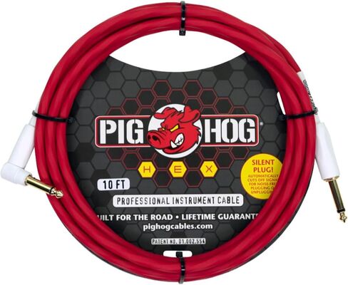 كابل صامت من سلسلة Pig Hog PHSH10CAR، كاندي أبل الأحمر، 10 أقدام in Kuwait