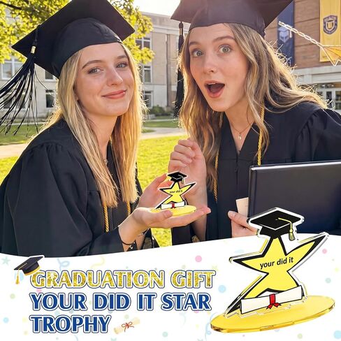 Chumia 2 Pcs Your Did It Trophy Gifts Funny Star Graduation Trophy Star Meme Graduation Gag Gift with Humorous Inscription Quirky Desk Decor Encouragement Gag Presents in Kuwait
