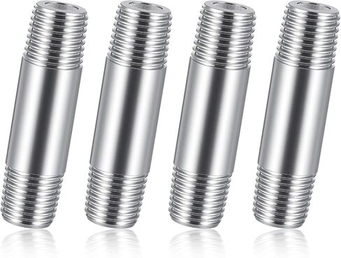 4 قطعة 304 تجهيزات أنابيب الفولاذ المقاوم للصدأ 1/4 "NPT x 1/4" NPT ذكر الخيوط 2 "طول الحلمة المصبوب تجهيزات أنابيب لوقود الهواء النفط in Kuwait