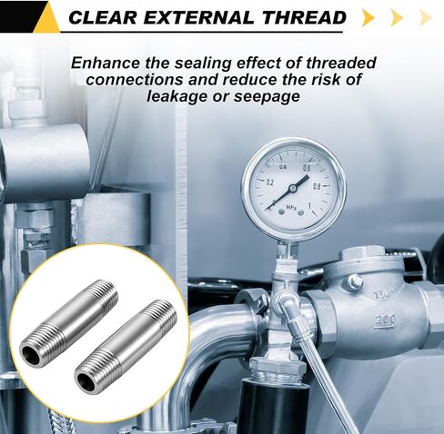 4 قطعة 304 تجهيزات أنابيب الفولاذ المقاوم للصدأ 1/4 "NPT x 1/4" NPT ذكر الخيوط 2 "طول الحلمة المصبوب تجهيزات أنابيب لوقود الهواء النفط in Kuwait
