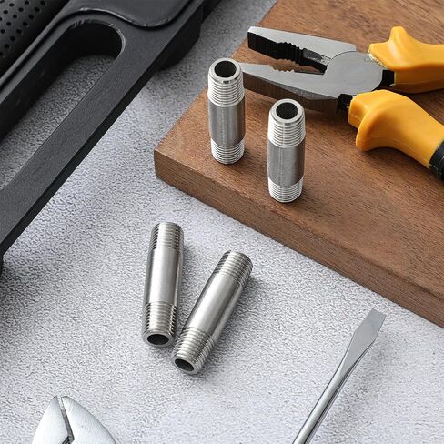 4 قطعة 304 تجهيزات أنابيب الفولاذ المقاوم للصدأ 1/4 "NPT x 1/4" NPT ذكر الخيوط 2 "طول الحلمة المصبوب تجهيزات أنابيب لوقود الهواء النفط in Kuwait