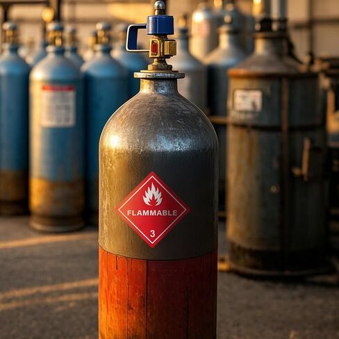 10 Pack Hazard Class 3 Flammable Liquids Placard 10.75" × 10.75" | DOT Hazmat Compliant, Vinyl, Self Adhesive, Strong Adhesion, Safety Stickers for Shipping Handling Storage Transportation in Kuwait