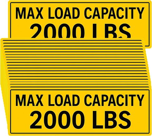 32Pcs(5.5"x2") - MAX LOAD CAPACITY 2000 LBS Sign Sticker - MAX LOAD CAPACITY 2000 LBS Sticker – VIBRANT & LONG-LASTING COLORS Caution Warning Vinyl Sticker in Kuwait