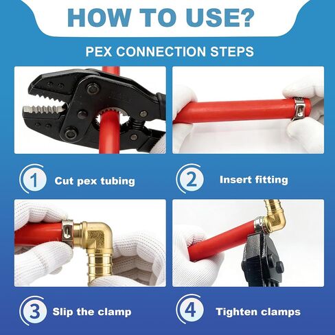 25 حزمة 1/2 "تركيبات PEX، 1/2" Pex 90 درجة الكوع، تجهيزات تجعيد نحاسية شديدة التحمل لأنابيب PEX مع تركيب نحاسي مقاوم للتسرب لأنابيب أنابيب PEX، أنابيب PEX Piple in Kuwait