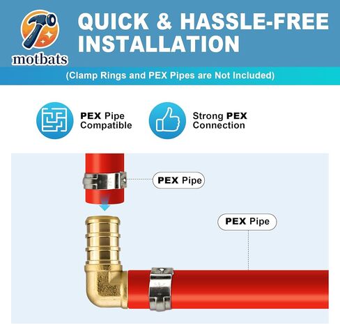 25 حزمة 1/2 "تركيبات PEX، 1/2" Pex 90 درجة الكوع، تجهيزات تجعيد نحاسية شديدة التحمل لأنابيب PEX مع تركيب نحاسي مقاوم للتسرب لأنابيب أنابيب PEX، أنابيب PEX Piple in Kuwait
