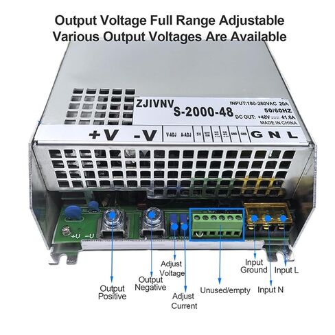 2000W Switching Power Supply Adjustable 0-12V 24V 36V 48V 60V 72V 80V 90V 110V 150V 220V S-2000 Mini SMPS S-2000(0-60V 0-33A_2000W) in Kuwait