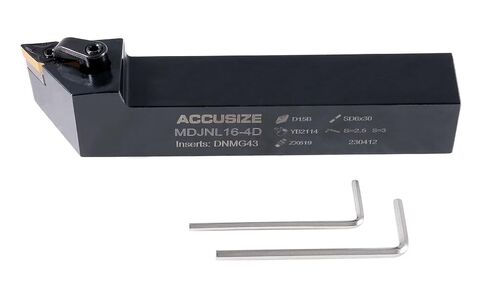 حامل أدوات قابل للفهرسة من Accusize Industrial Tools، 1 بوصة، LH، 2302-6020 | 1 بوصة × 6 بوصة OAL، مع إدراج كربيد DNMG432، اليد اليسرى in Kuwait