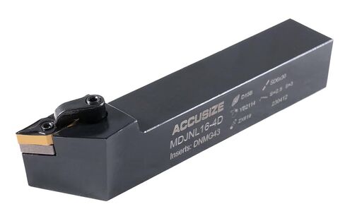 حامل أدوات قابل للفهرسة من Accusize Industrial Tools، 1 بوصة، LH، 2302-6020 | 1 بوصة × 6 بوصة OAL، مع إدراج كربيد DNMG432، اليد اليسرى in Kuwait