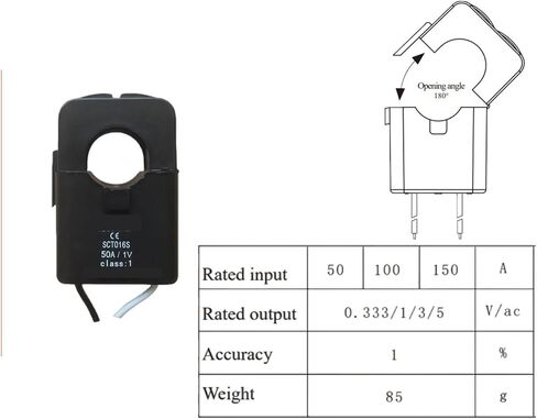 محول تيار سبليت كور SCT016S مدخل 50 أمبير/100 أمبير/150 أمبير مخرج 0.333 فولت/1 فولت/3 فولت/5 فولت دقة 1% محول تيار أساسي سبليت (150 أمبير، 0.333 فولت) in Kuwait