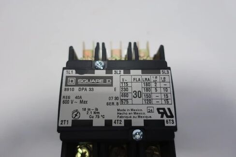 شنايدر اليكتريك 8910DPA33V14 كونتاكتور، 30 أمبير، لوحة، 600 فولت تيار متردد، 3PST-NO، 3 قطب، 15 حصان in Kuwait