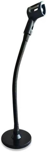 حامل ميكروفون Gooseneck Podium، ذراع مرن مقاس 13 بوصة مع قاعدة مرجحة ومشبك، أسود in Kuwait