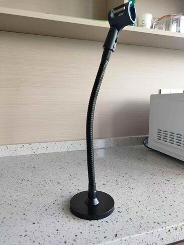 حامل ميكروفون Gooseneck Podium، ذراع مرن مقاس 13 بوصة مع قاعدة مرجحة ومشبك، أسود in Kuwait