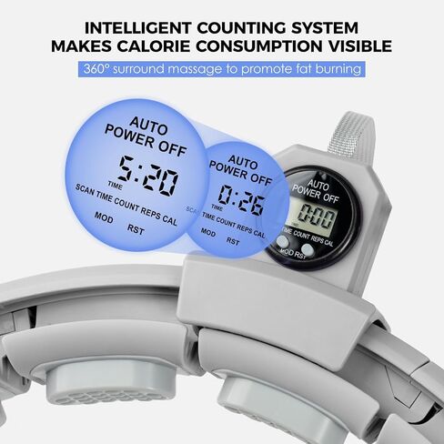 Smart Weighted Fitness Hoop with Digital Counter, 18 Removable Links Adjustable Infinity Exercise Hoop for Adults, 30-50 Inch Waist Circle Grey Workout Equipment for Weight Loss & Abdominal Training in Kuwait