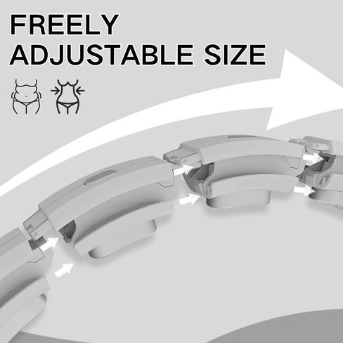 Smart Weighted Fitness Hoop with Digital Counter, 18 Removable Links Adjustable Infinity Exercise Hoop for Adults, 30-50 Inch Waist Circle Grey Workout Equipment for Weight Loss & Abdominal Training in Kuwait