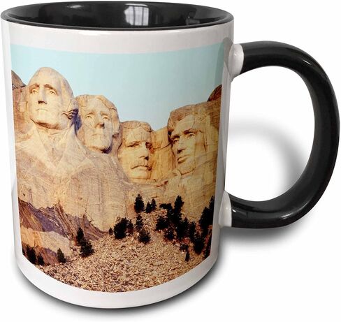 3dRose Mt Rushmore Memorial، كيستون، داكوتا الجنوبية، الولايات المتحدة الأمريكية - US42 PSO0005 - مج Paul Souders 11oz بلونين أسود in Kuwait