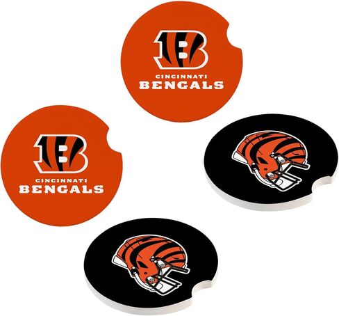 Bengals Car Coasters, 2-Pack by Team Sports America in Kuwait