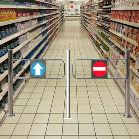 Durable Stainless Steel Manual Swing Safety Gate - Unidirectional Barrier for Entrance, Porch, Playgrounds, Shopping Malls & Supermarkets (160x100cm) - Ideal for Safety & in Kuwait