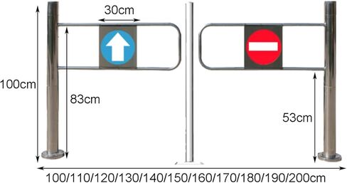 Durable Stainless Steel Manual Swing Safety Gate - Unidirectional Barrier for Entrance, Porch, Playgrounds, Shopping Malls & Supermarkets (160x100cm) - Ideal for Safety & in Kuwait