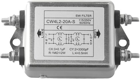 مرشح طاقة تيار متردد أحادي الطور 10A/20A 110V-220V 60dB فقدان الإدخال لقمع الضوضاء EMI لآلة وضع علامات الألياف البصرية (CW4L2-20A-S) in Kuwait