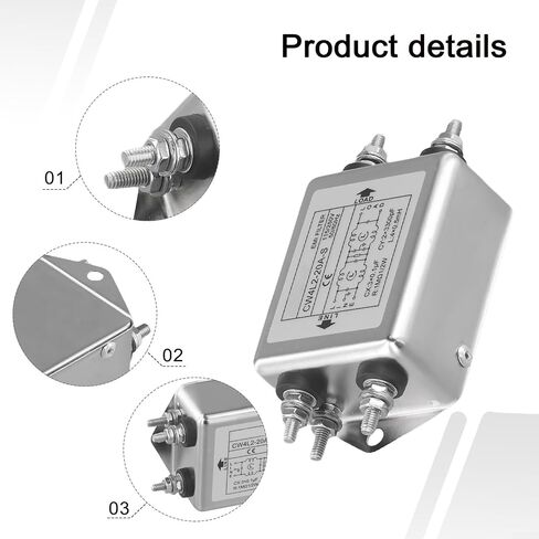 مرشح طاقة تيار متردد أحادي الطور 10A/20A 110V-220V 60dB فقدان الإدخال لقمع الضوضاء EMI لآلة وضع علامات الألياف البصرية (CW4L2-20A-S) in Kuwait