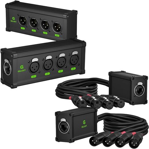 حزمة موسع إيثرنت 4 قنوات من GEARit، 4 قنوات ثعبان 3Pin XLR إلى Ethercon RJ45 Cat5/Cat6 موسع إيثرنت in Kuwait