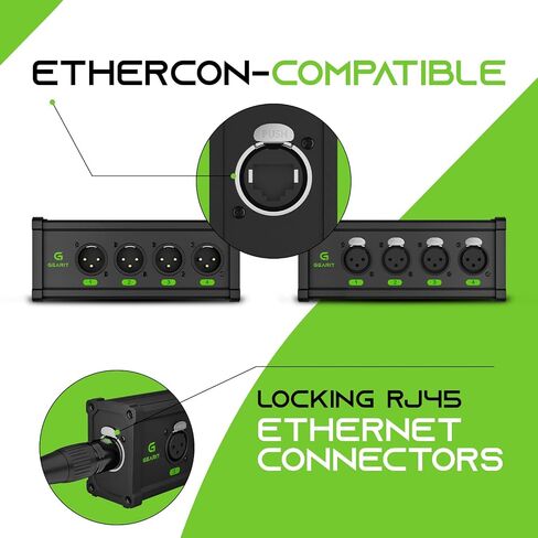 حزمة موسع إيثرنت 4 قنوات من GEARit، 4 قنوات ثعبان 3Pin XLR إلى Ethercon RJ45 Cat5/Cat6 موسع إيثرنت in Kuwait