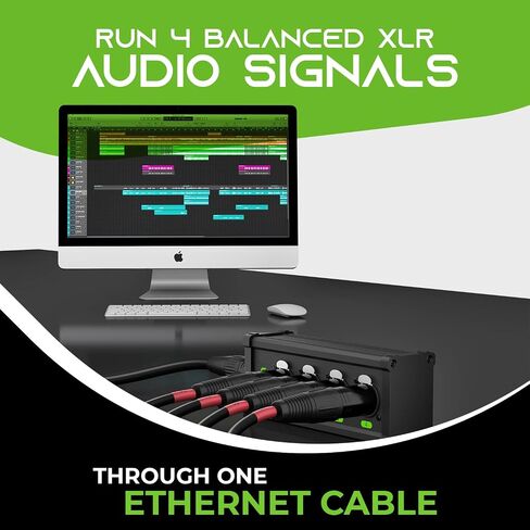 حزمة موسع إيثرنت 4 قنوات من GEARit، 4 قنوات ثعبان 3Pin XLR إلى Ethercon RJ45 Cat5/Cat6 موسع إيثرنت in Kuwait