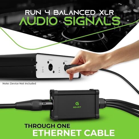 حزمة موسع إيثرنت 4 قنوات من GEARit، 4 قنوات ثعبان 3Pin XLR إلى Ethercon RJ45 Cat5/Cat6 موسع إيثرنت in Kuwait