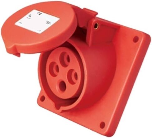 16A Industrial Waterproof Plug 32A Concealed 4 Wires 5 Holes 220V 380V Aviation Socket Three-Phase Power Supply(4-core16Aconcealedinclinedseat) in Kuwait