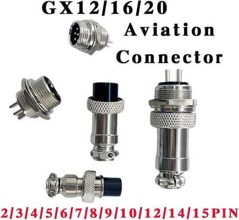 GX12/16/20 Connector 2-15 pin Male and Female Plug Socket(Gx16 Fixed,5SETS Male FEMALE-4P) in Kuwait