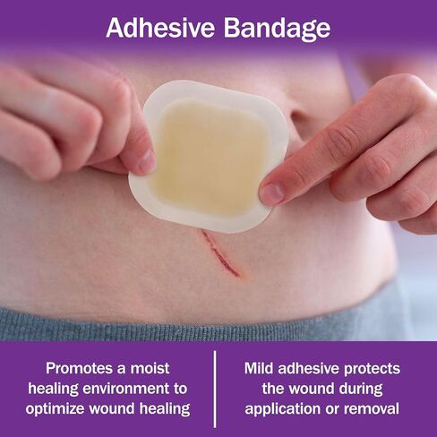 Hydrocolloid Bandages 2x2-20 Sterile and Breathable Hydrocolloid Wound Dressings - for Moderate and Heavy Exudate - Good for Hospitals, Medical Facilities, and Nursing Homes in Kuwait
