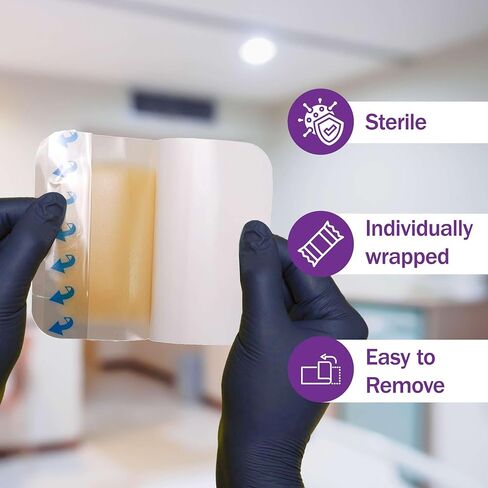 Hydrocolloid Bandages 2x2-20 Sterile and Breathable Hydrocolloid Wound Dressings - for Moderate and Heavy Exudate - Good for Hospitals, Medical Facilities, and Nursing Homes in Kuwait