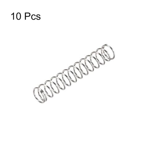 Compression Spring,304 Stainless Steel,5mm OD,0. Wire Size,16. Compressed Length,30mm Free,7.8N Load Capacity,Silver Tone,10pcs in Kuwait