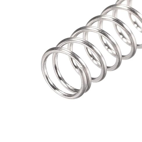 Compression Spring,304 Stainless Steel,5mm OD,0. Wire Size,16. Compressed Length,30mm Free,7.8N Load Capacity,Silver Tone,10pcs in Kuwait