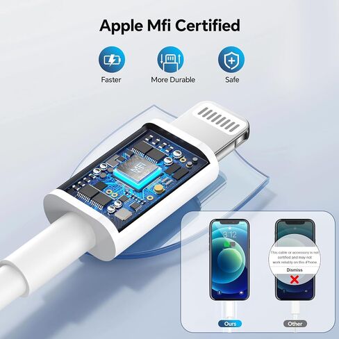 متوافق مع شاحن iPhone 14/13، 2 حزمة من مكعبات شاحن الحائط للشحن السريع بقدرة 20 وات مع كابل USB C إلى Lighing بطول 6/10 أقدام متوافق مع iPhone 14/Plus/Pro Max/13/Plus/Pro Max/iPad Pro (أصفر) in Kuwait