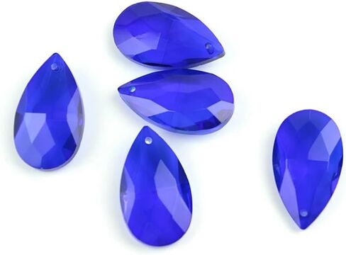 Hanging Crystals Prisms 38mm/50mm/63mm/76mm/89mm Dark Blue Tear Drop Crystal Prism Pendant Chandelier Jewelry Spacer Faceted Hangings Crystals for Decoration(76mm 10pcs) in Kuwait