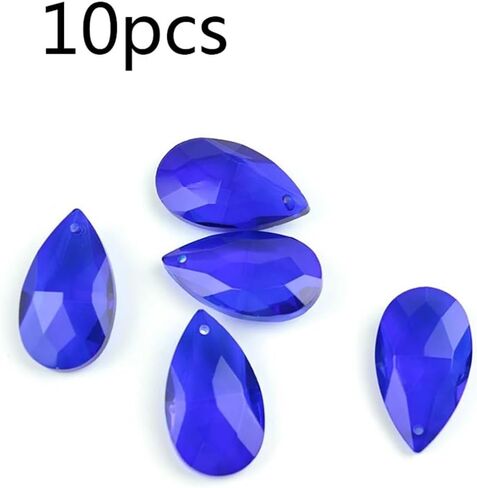 Hanging Crystals Prisms 38mm/50mm/63mm/76mm/89mm Dark Blue Tear Drop Crystal Prism Pendant Chandelier Jewelry Spacer Faceted Hangings Crystals for Decoration(76mm 10pcs) in Kuwait