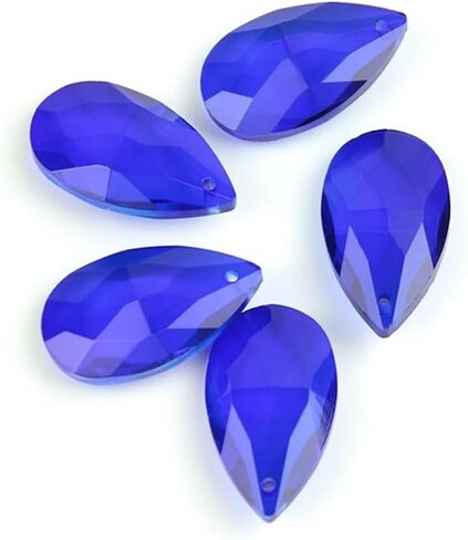 Hanging Crystals Prisms 38mm/50mm/63mm/76mm/89mm Dark Blue Tear Drop Crystal Prism Pendant Chandelier Jewelry Spacer Faceted Hangings Crystals for Decoration(76mm 10pcs) in Kuwait
