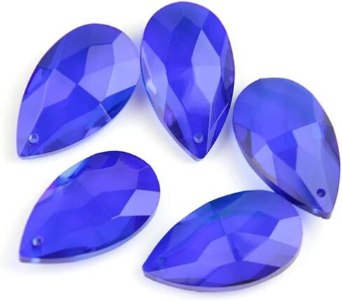 Hanging Crystals Prisms 38mm/50mm/63mm/76mm/89mm Dark Blue Tear Drop Crystal Prism Pendant Chandelier Jewelry Spacer Faceted Hangings Crystals for Decoration(76mm 10pcs) in Kuwait