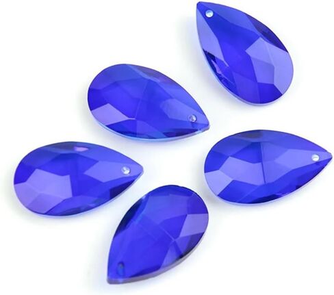 Hanging Crystals Prisms 38mm/50mm/63mm/76mm/89mm Dark Blue Tear Drop Crystal Prism Pendant Chandelier Jewelry Spacer Faceted Hangings Crystals for Decoration(76mm 10pcs) in Kuwait