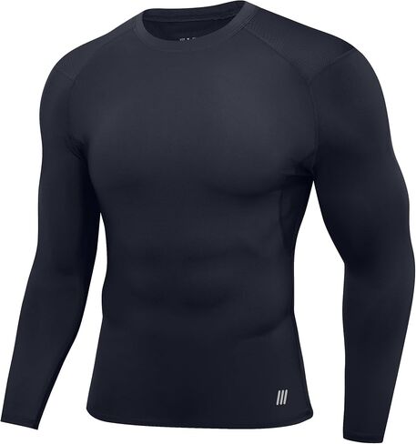 Roadbox Men's Compression Shirts Long Sleeve, UPF 50+ Base Layer Undershirts, Cool Dry Workout Gym Tops for Running Football in Saudi Arabia