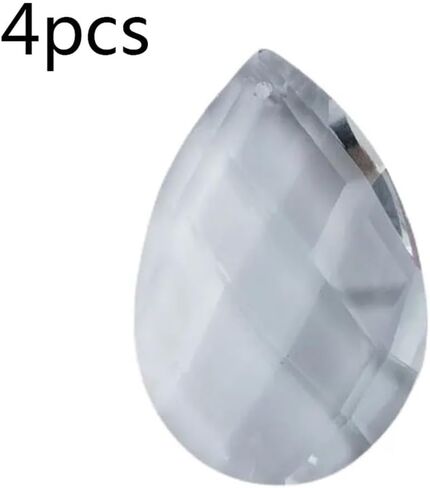 Hanging Crystals Prisms 4pcs 50mm Clear Grid Crystal Prisms Pendant Chandelier Hanging Ornament Home Decor Lighting Accessories Hangings Crystals for Decoration in Kuwait