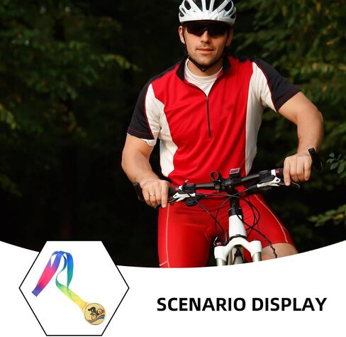 POPETPOP Cycling Medals for Awards: Gold Biking Medals with Neck Ribbons for Bike Racing, Sports, Party, Tournaments, Prizes, Competitions, 2. 75 Inches in Kuwait