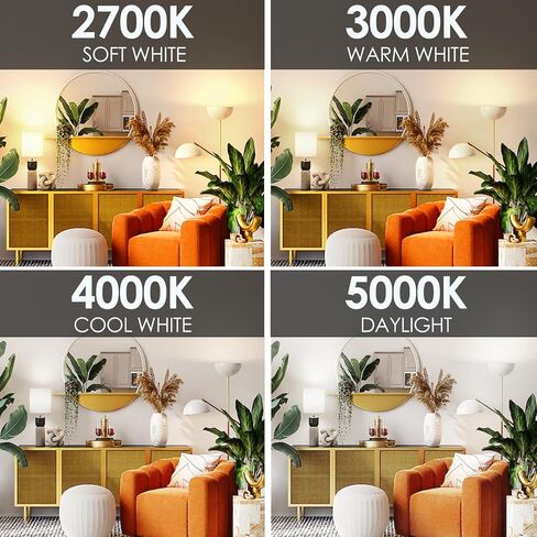 مصابيح LED للإضاءة النشطة 100 وات مكافئة، سطوع فائق 1600 لومن، ضوء النهار 5000 كلفن، لمبة LED A19 غير قابلة للتعتيم، قاعدة قياسية E26، مدرجة في قائمة ETL، 6 عبوات in Kuwait