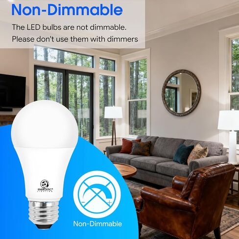 مصابيح LED للإضاءة النشطة 100 وات مكافئة، سطوع فائق 1600 لومن، ضوء النهار 5000 كلفن، لمبة LED A19 غير قابلة للتعتيم، قاعدة قياسية E26، مدرجة في قائمة ETL، 6 عبوات in Kuwait