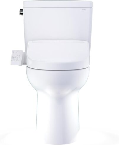 TOTO® Drake® WASHLET®+ Two-Piece Elongated 1.6 GPF Universal Height TORNADO FLUSH® Toilet with S5 Bidet Seat, Cotton White - MW7763446CSFG#01 in Kuwait