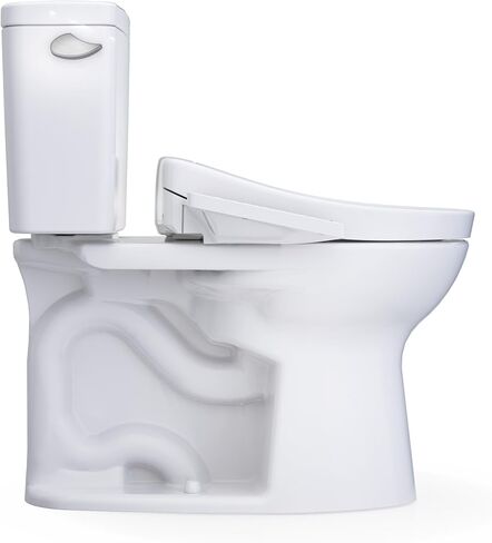 TOTO® Drake® WASHLET®+ Two-Piece Elongated 1.6 GPF Universal Height TORNADO FLUSH® Toilet with S5 Bidet Seat, Cotton White - MW7763446CSFG#01 in Kuwait