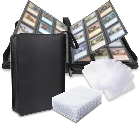 Fire-resistant Trading Card Binder 9 Pocket, 540 Capacity, 30 Double Side-Loading Pages, Black Card Album for MTG, TCG, and Other Game Cards, Comes with 9 Rigid Card Holders and 100 Snug Fit Sl in Kuwait