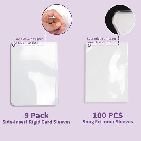 Fire-resistant Trading Card Binder 9 Pocket, 540 Capacity, 30 Double Side-Loading Pages, Black Card Album for MTG, TCG, and Other Game Cards, Comes with 9 Rigid Card Holders and 100 Snug Fit Sl in Kuwait