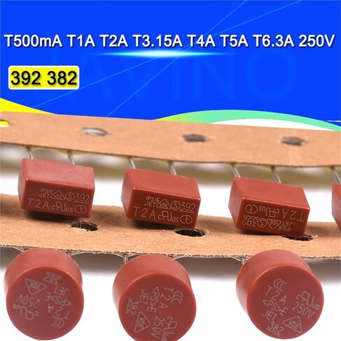 10/50/100PCS Round Fuse Slow Blow 500mA 1A 2A 2.5A 3.15A 4A 5A 6.3A 8A 10A 250V 382 Plastic LCD TV 392 Square | Round Fuse(T500mA,10 Pcs,382(Round)) in Saudi Arabia